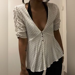 Zara polka dot blouse